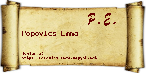 Popovics Emma névjegykártya